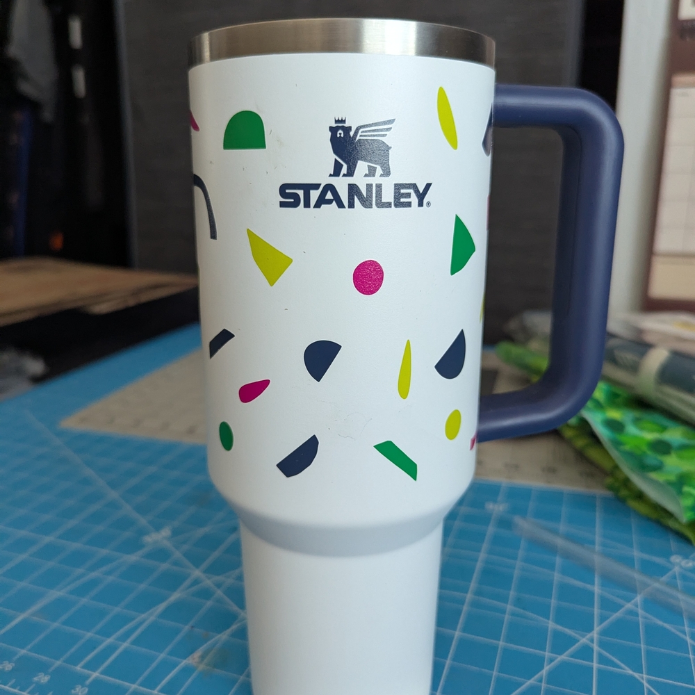 Stanley White Insulated Mug with Vibrant Design